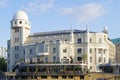 VIENA, AUSTRIA, 15 SEPTEMBER, 2019: Urania Observatory building seen from the opposite bank of the Danube canal, Vienna.