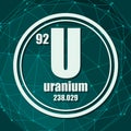 Uranium chemical element. Royalty Free Stock Photo