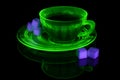 Uranium Glass Teacup Royalty Free Stock Photo