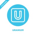 uranium icon vector. Thin line uranium outline icon vector illustration.uranium symbol for use on web and mobile apps, logo, print