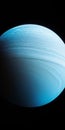 Dreamlike Imagery Of A Serene Blue Saturn With Organic Contours