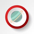 Uranus colored button icon. Element of space illustration. Signs and symbols icon can be used for web, logo, mobile app, UI, UX Royalty Free Stock Photo