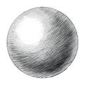 Uranus hand drawing vintage style black and white clipart isolated on white background. The seventh planet from the Sun Royalty Free Stock Photo