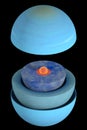 Uranus inner structure for science Royalty Free Stock Photo