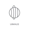 Uranus linear icon. Modern outline Uranus logo concept on white