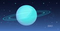 Uranus planet with Rings in outer space Royalty Free Stock Photo