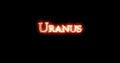 Uranus written with fire. Loop
