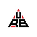 URB triangle letter logo design with triangle shape. URB triangle logo design monogram. URB triangle vector logo template with red Royalty Free Stock Photo