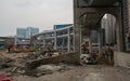 Urban aerial road construction site in Wuhan China