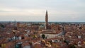drone flight in Cremona, Lombardy Royalty Free Stock Photo