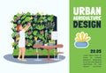 Urban agriculture design banner flat vector template