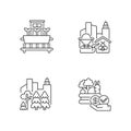 Urban agriculture production linear icons set