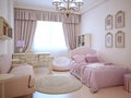 Urban apartment - cute pink girl's room Royalty Free Stock Photo