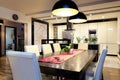 Urban apartment - Kitchen with big table Royalty Free Stock Photo