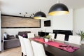 Urban apartment - Living room with table Royalty Free Stock Photo