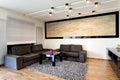 Urban apartment - Travertine in living room Royalty Free Stock Photo