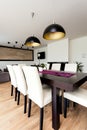 Urban apartment - Wooden table Royalty Free Stock Photo