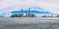 Urban architectural landscape skyline and asphalt road in Shanghai Royalty Free Stock Photo