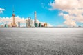 Urban architectural landscape skyline and asphalt road in Shanghai Royalty Free Stock Photo