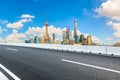 Architectural landscape and asphalt road in Shanghai Royalty Free Stock Photo