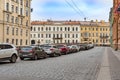 St. Petersburg, Russia, December 2019. View of the embankment of the Winter Canal near the Hermitage on a winter day.