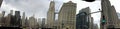 Chicago streets. Skyscrapers and sky. Geometry of walls, stairs and windows of a modern city Royalty Free Stock Photo