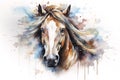 Urban art design. Illustration of a horse. Creativity in graffiti style painted on walls.