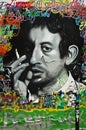 urban art - Serge Gainsbourg face Royalty Free Stock Photo