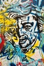 Urban art - Serge Gainsbourg face Royalty Free Stock Photo