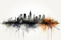 Urban artistry, Elegant ink panorama beautifully captures the citys dynamic