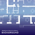 Urban background. Part of architectural project, architectural plan of a residential building. Vector illustration Royalty Free Stock Photo