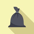 Urban bag trash icon flat vector. Recycle can