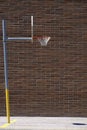 Urban Basketball Playing in Downtown Area in Big City Street Ball