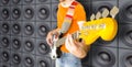Urban Bass Guitar Player Royalty Free Stock Photo