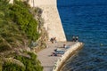 Urban beach near the old town of Rab, Croatia