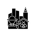 Urban beekeeping black glyph icon