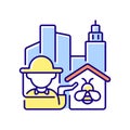 Urban beekeeping RGB color icon