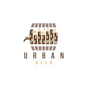 Urban beer vector design template with cask