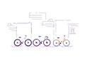 Urban bike ride semi flat RGB color vector illustration