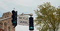 Urban bike signal turns green, inviting cyclists to go clear, vibrant indication of bike-friendly city infrastructure