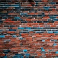 1210 Urban Brick Wall: A textured and urban background featuring an urban brick wall with weathered textures, graffiti tags, and