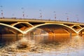 The urban bridge across the river in Guilin, Guangxi, China Royalty Free Stock Photo