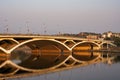 The urban bridge across the river in Guilin, Guangxi, China Royalty Free Stock Photo