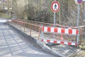 urban bridge blocked for pedestrians