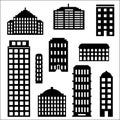 Urban building silhouette set