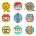 Urban building Vector Icon Set