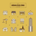 Urban building Vector Icon Set Royalty Free Stock Photo