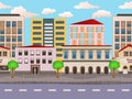 Urban buildings seamless background