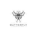 Urban butterfly silhouette logo