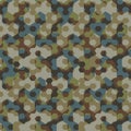 Urban camouflage geometric hexagon seamless pattern